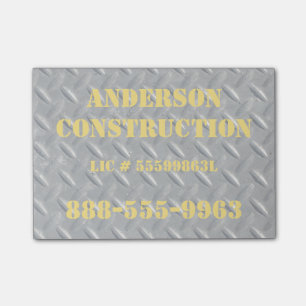 Steel Diamond Plate Business Info Post-it Notes