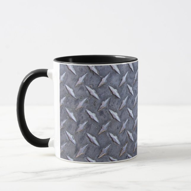 Steel Diamond Plate Pattern Mug (Left)