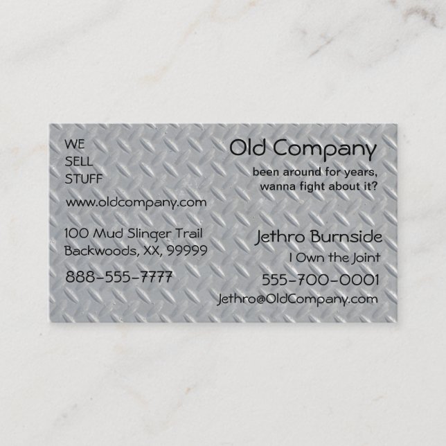 Steel Diamond Plated Safety Panel Business Card (Front)