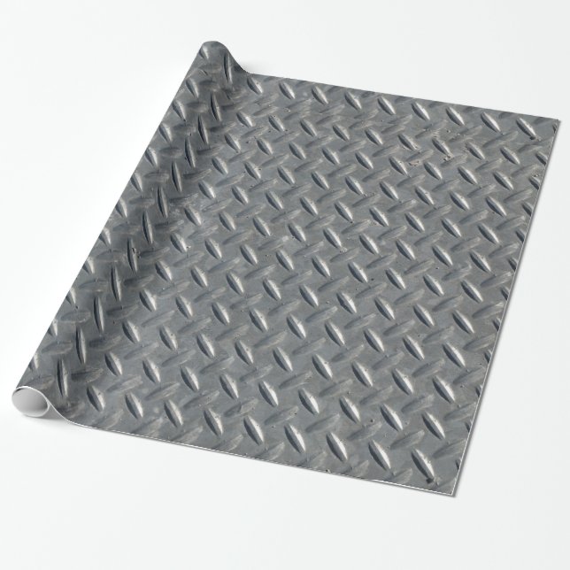 Steel Diamond Plating Panel Wrapping Paper (Unrolled)