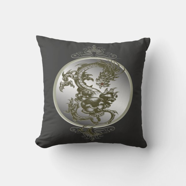 Steel Dragon Reversible Pillow (Front)
