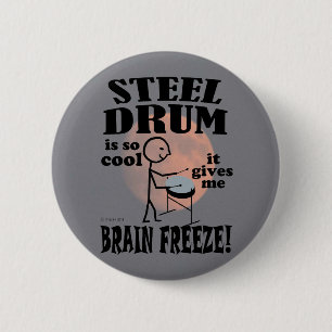 Steel Drum, Brain Freeze 6 Cm Round Badge