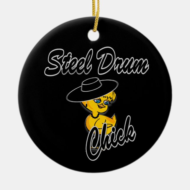 Steel Drum Chick #4 Ceramic Tree Decoration (Front)