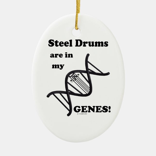 Steel Drums in my Genes Ceramic Tree Decoration (Front)
