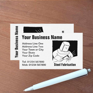 Steel Fabrication Cartoon Business Card
