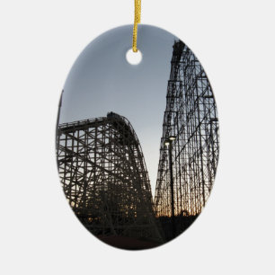 Steel Force and Thunderhawk Dorney Park Ceramic Tree Decoration