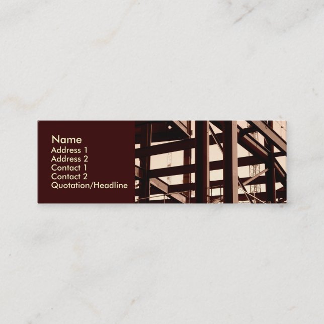 Steel Frame Construction Mini Business Card (Front)