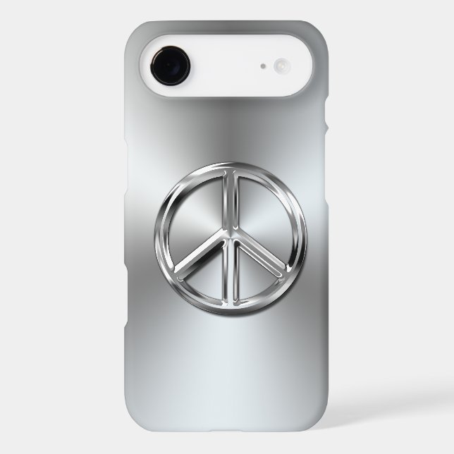 Steel Gradient Graphic Peace Symbol Case-Mate iPhone Case (Back)