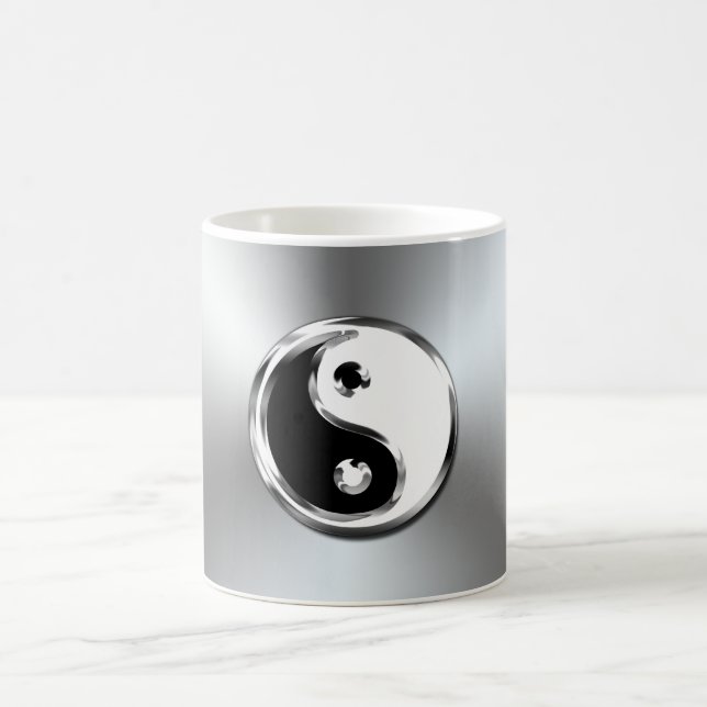 Steel Gradient Graphic Yin-Yang Symbol Coffee Mug (Center)