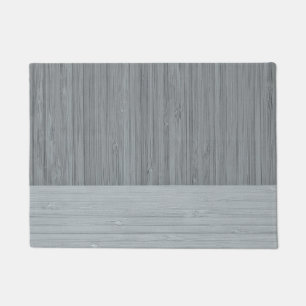 Steel Grey Bamboo Border Wood Grain Look Doormat