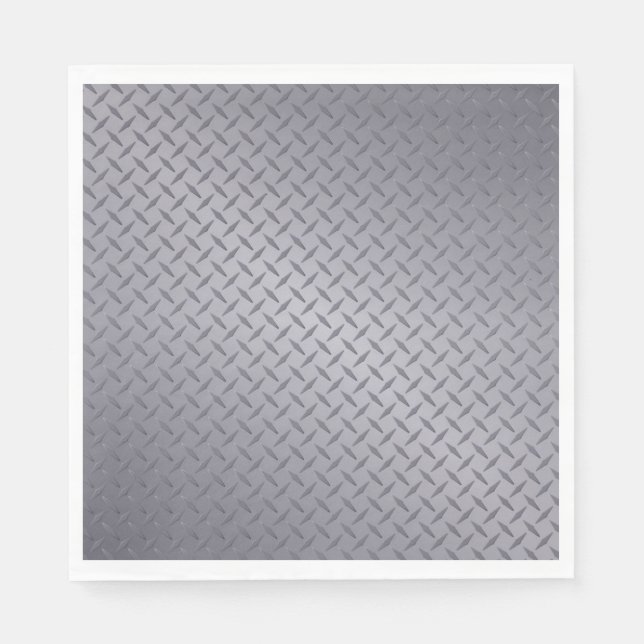 Steel Grey Diamond Plate Napkin (Front)