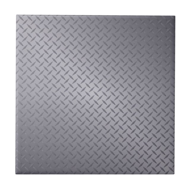 Steel Grey Diamond Plate Tile (Front)