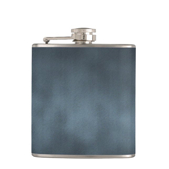 Steel Grey Gothic Ombre Background Art Hip Flask (Front)