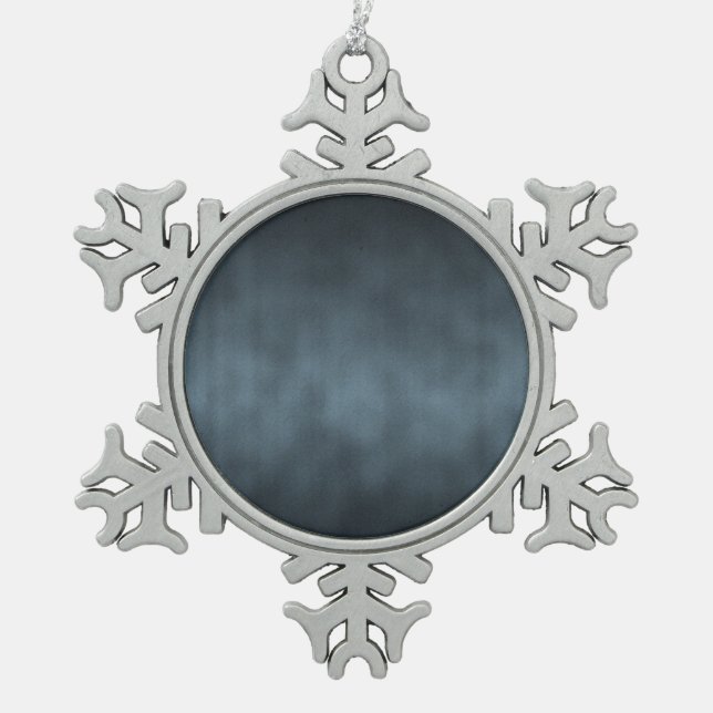 Steel Grey Gothic Ombre Background Art Snowflake Pewter Christmas Ornament (Front)