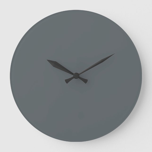 Steel Grey Personalised Grey Silver Trend Colour Large Clock (Front)
