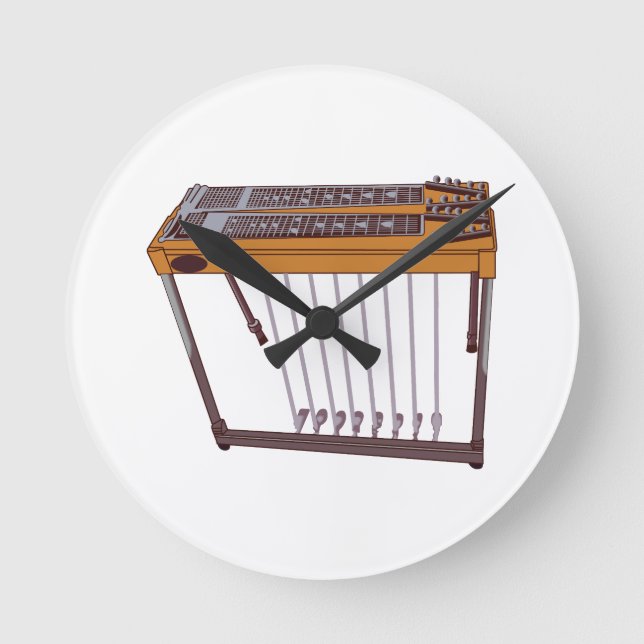 Steel Guitar Round Clock (Front)