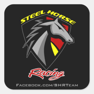 Steel Horse Racing Decal Square Sticker