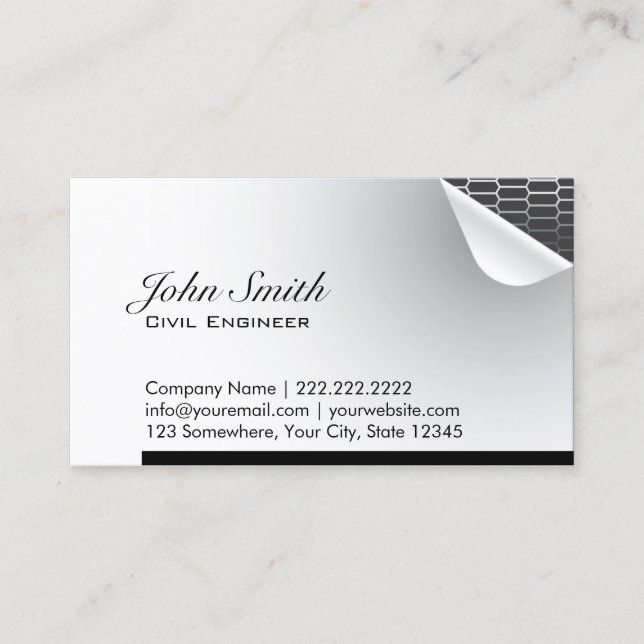 Steel Inside Civil Engineer Business Card (Front)