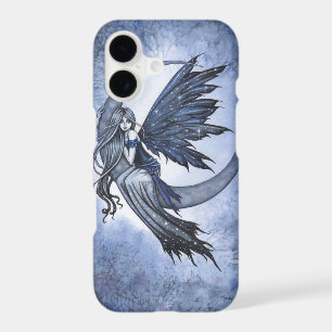Steel Moon Fairy on Crescent Moon Fantasy Art