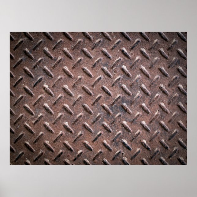Steel old surface plates non slip patter. abstract poster (Front)