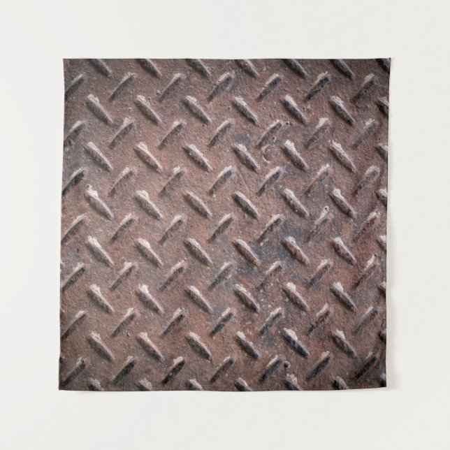 Steel old surface plates non slip patter. abstract tapestry (Front)