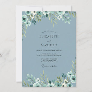 Steel Painted Leafy Wedding Invitation