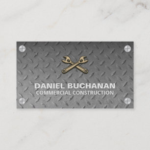 Steel Pattern Metal Screws Wrenches Business Card