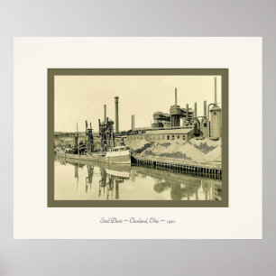 Steel Plant~Cleveland, Ohio~1901~ Vintage Photo Poster