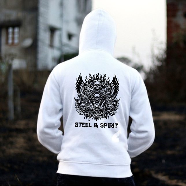 Steel & Spirit Biker Skull Hoodie (Creator Uploaded)
