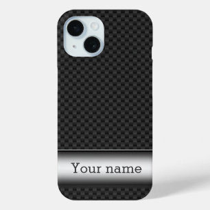 Steel striped carbon fiber iPhone 15 case