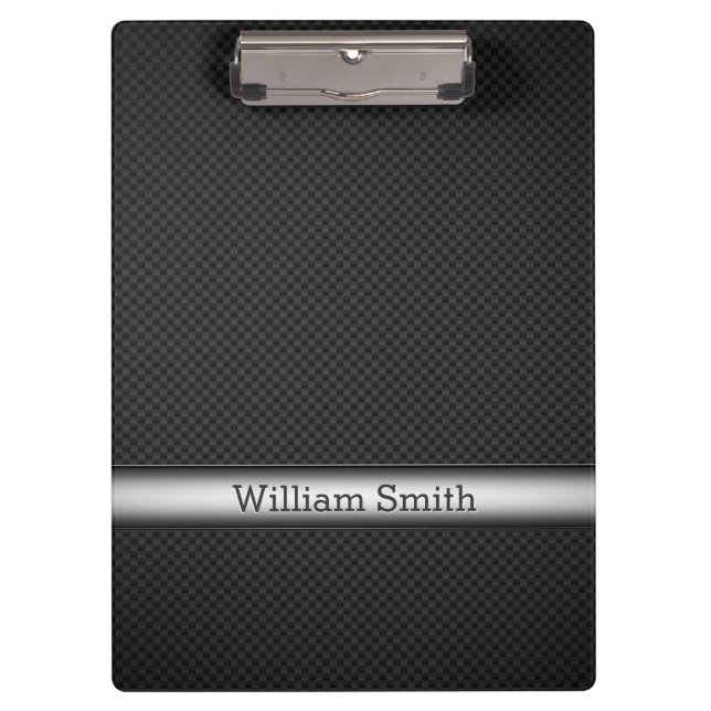 Steel striped carbon fibre clipboard (Front)