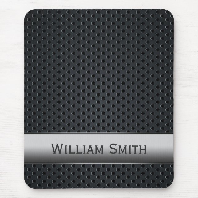 Steel striped dark metal mouse pad (Front)