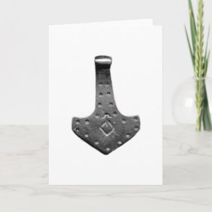 Steel Thor Hammer white greeting card
