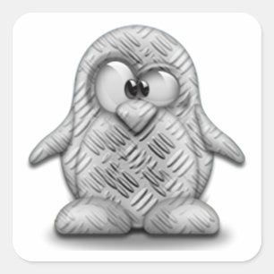 Steel Tux Square Sticker