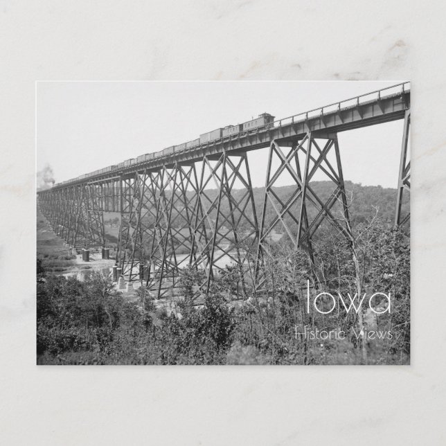 Steel Viaduct Over Des Moines River Postcard (Front)