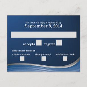 Steel Wave Blue RSVP Card