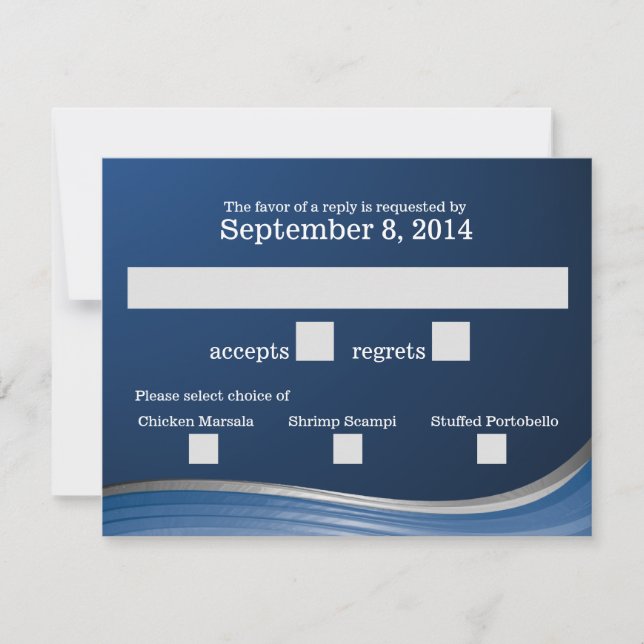 Steel Wave Blue RSVP Card (Front)