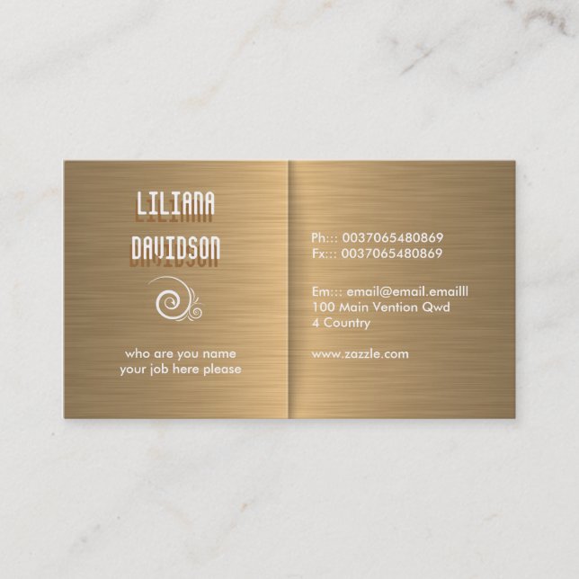 steel yellow business card (Front)