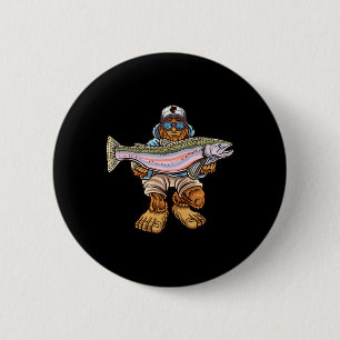 Steelhead Fishing Bigfoot Trout River Fisherman 6 Cm Round Badge
