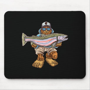 Steelhead Fishing Bigfoot Trout River Fisherman Mouse Pad