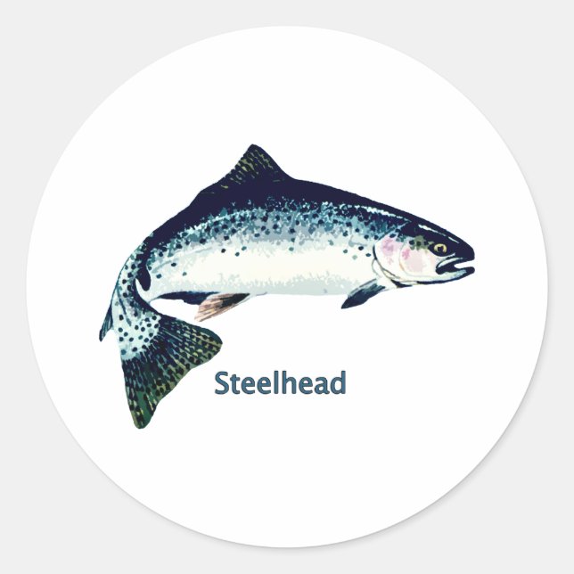 Steelhead Swimming Classic Round Sticker (Front)
