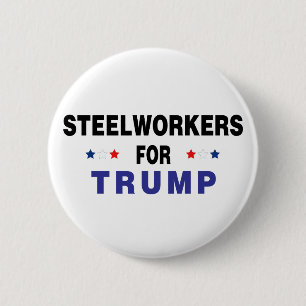 Steelworkers For Trump 6 Cm Round Badge