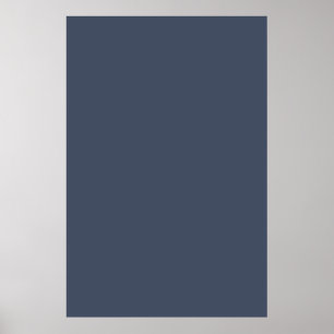 Steely Dark Grey Blue Solid Trend Colour Backgroun Poster