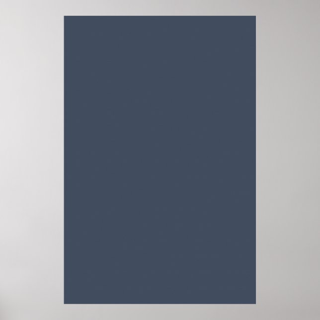 Steely Dark Grey Blue Solid Trend Colour Backgroun Poster (Front)