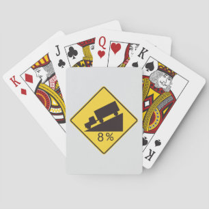 Steep Grade Traffic Sign Trucking Hauling Caution Playing Cards