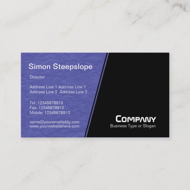 Steep Slope - Blue Wavy Paper Texture Business Card (Front)