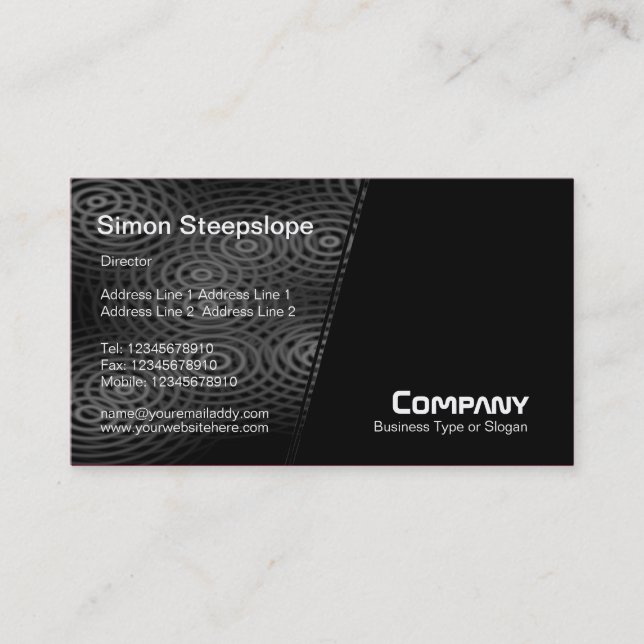 Steep Slope - Electric Rain (Grey) and Black Business Card (Front)