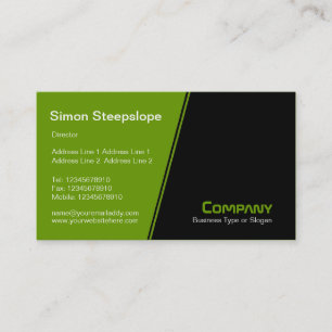 Steep Slope - Green and Black Business Card