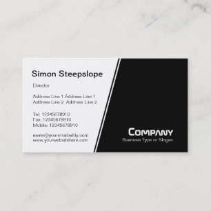 Steep Slope - White and Black Business Card