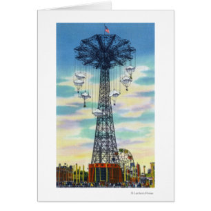 Steeplechase Park Parachute Jump Daytime Scene